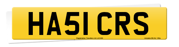 Registration number HA51 CRS